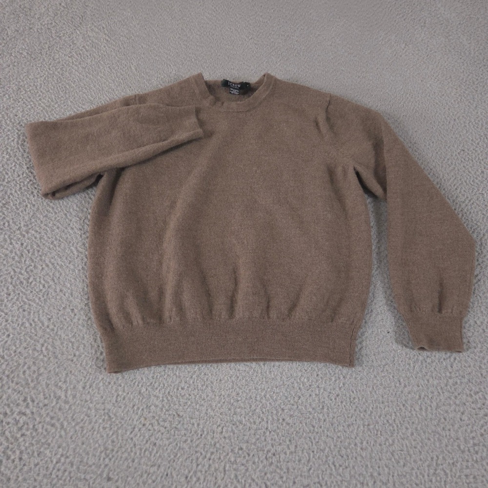 VINTAGE J.Crew Sweater Mens L Brown 100% Italian Merino Wool Crewneck Y2K